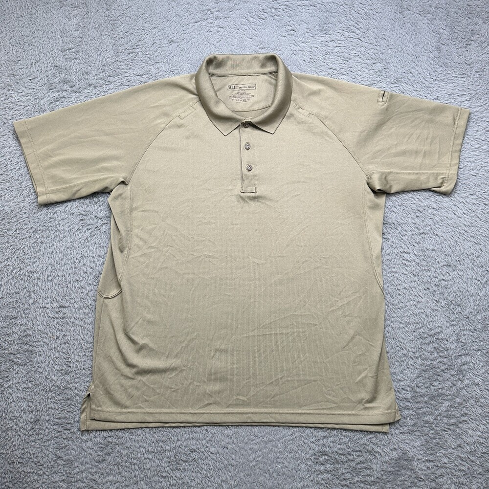 5.11 Tactical Series Polo Mens XL Tan Short Sleeve Performance